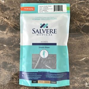 Salvere Sheer womens medical pantyhose size medium charcoal sheer.